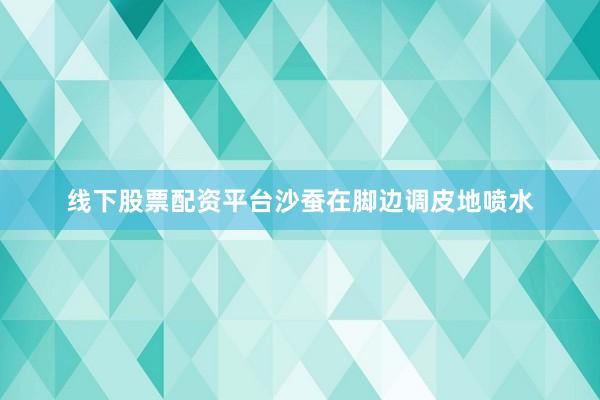 线下股票配资平台沙蚕在脚边调皮地喷水